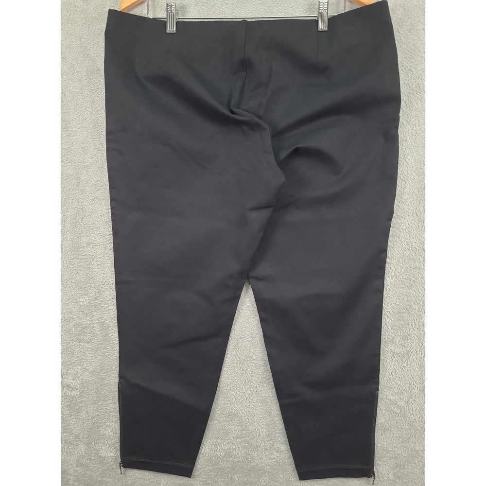 Eileen Fisher XL Black Knit Zipper Hem Stretch‎ Pants Leggings Trousers Pull On - Picture 6 of 9